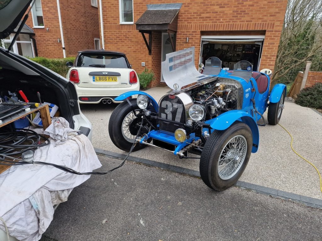 Blue Classic car With MGB Engine
